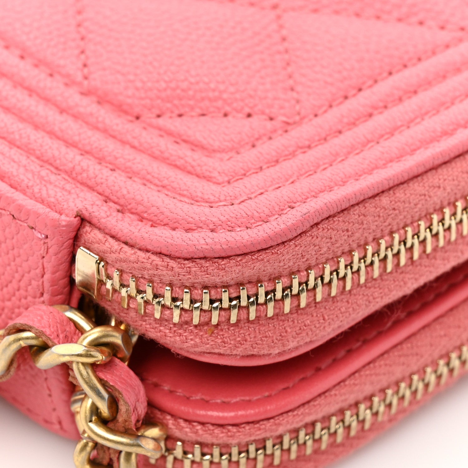 Chanel Caviar Quilted Small Boy Clutch With Chain Pink 13 of 14