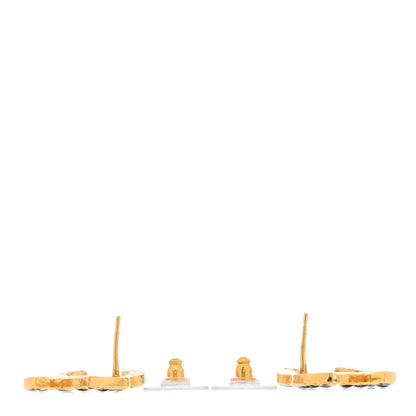 Chanel Resin Along The Nile CC Earrings Gold Black 3 of 5