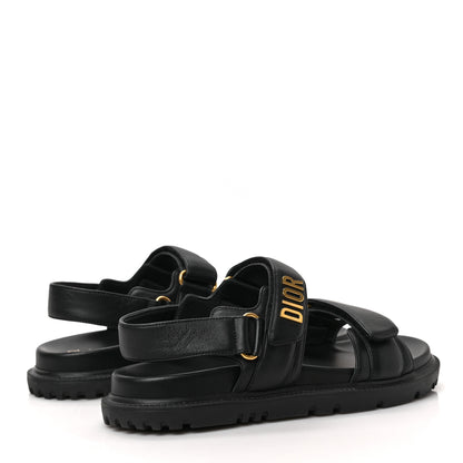 Christian Dior Lambskin Dioract 10mm Sandals 38 Black 4 of 9