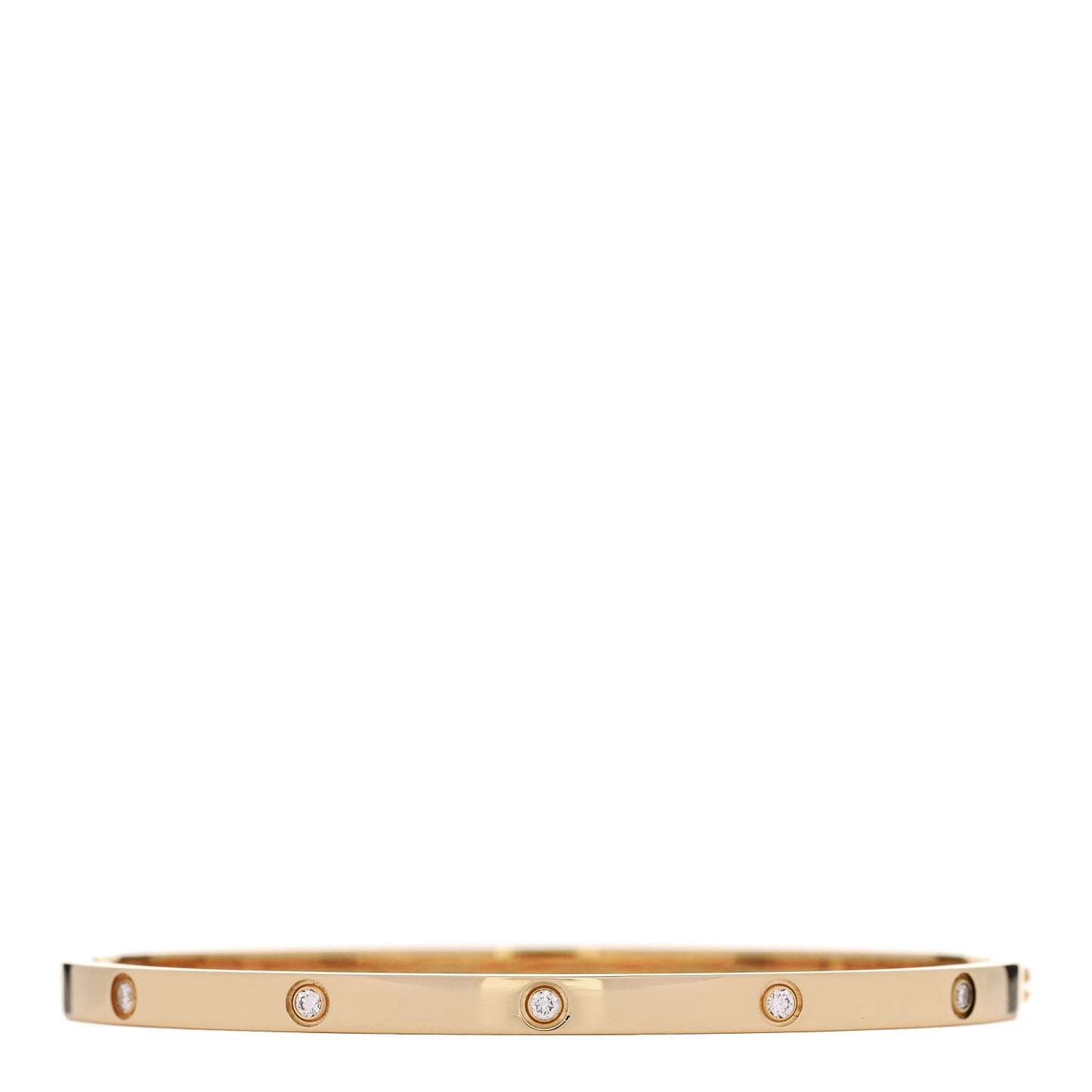 18K Yellow Gold 10 Diamond Small LOVE Bracelet 17