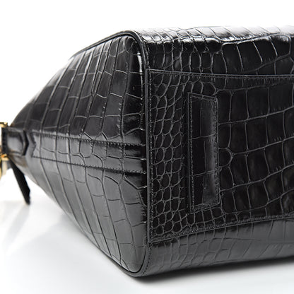 Givenchy Calfskin Crocodile Embossed Small Antigona Black 8 of 10