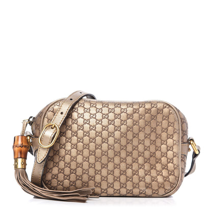 Gucci Metallic Microguccissima Sunshine Disco Crossbody Bag Champagne 1 of 9
