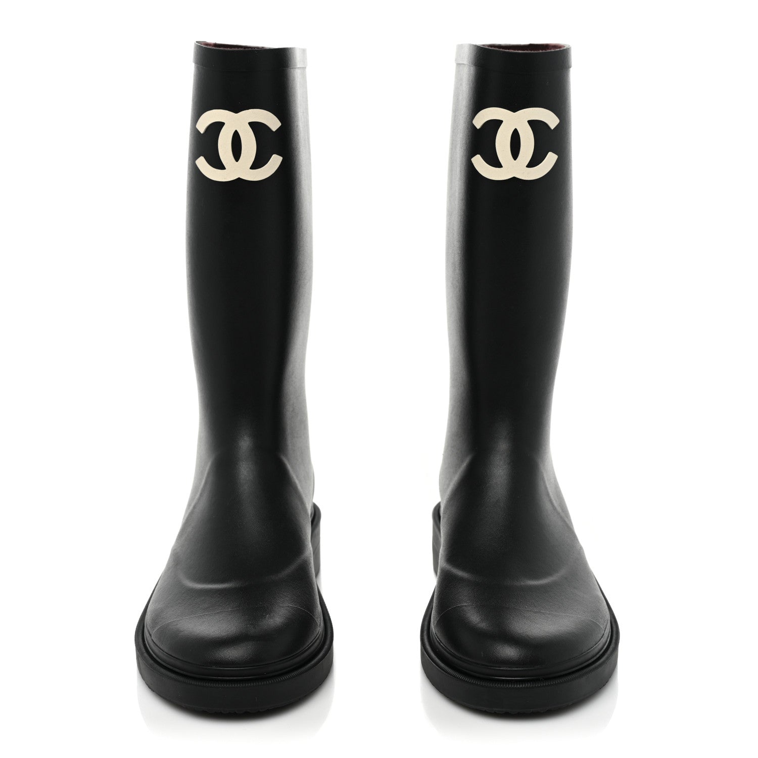 Chanel Caoutchouk CC High Boots 37 Black 2 of 9