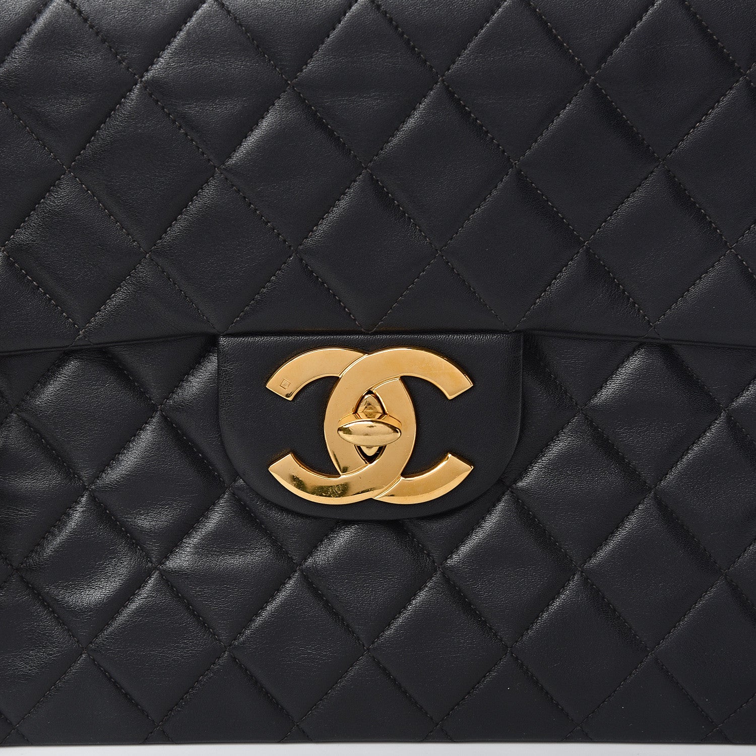 Chanel Lambskin Quilted XL Jumbo Single Flap Black 8 of 12
