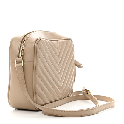 Saint Laurent Calfskin Matelasse Monogram Lou Camera Bag Dark Beige 3 of 11