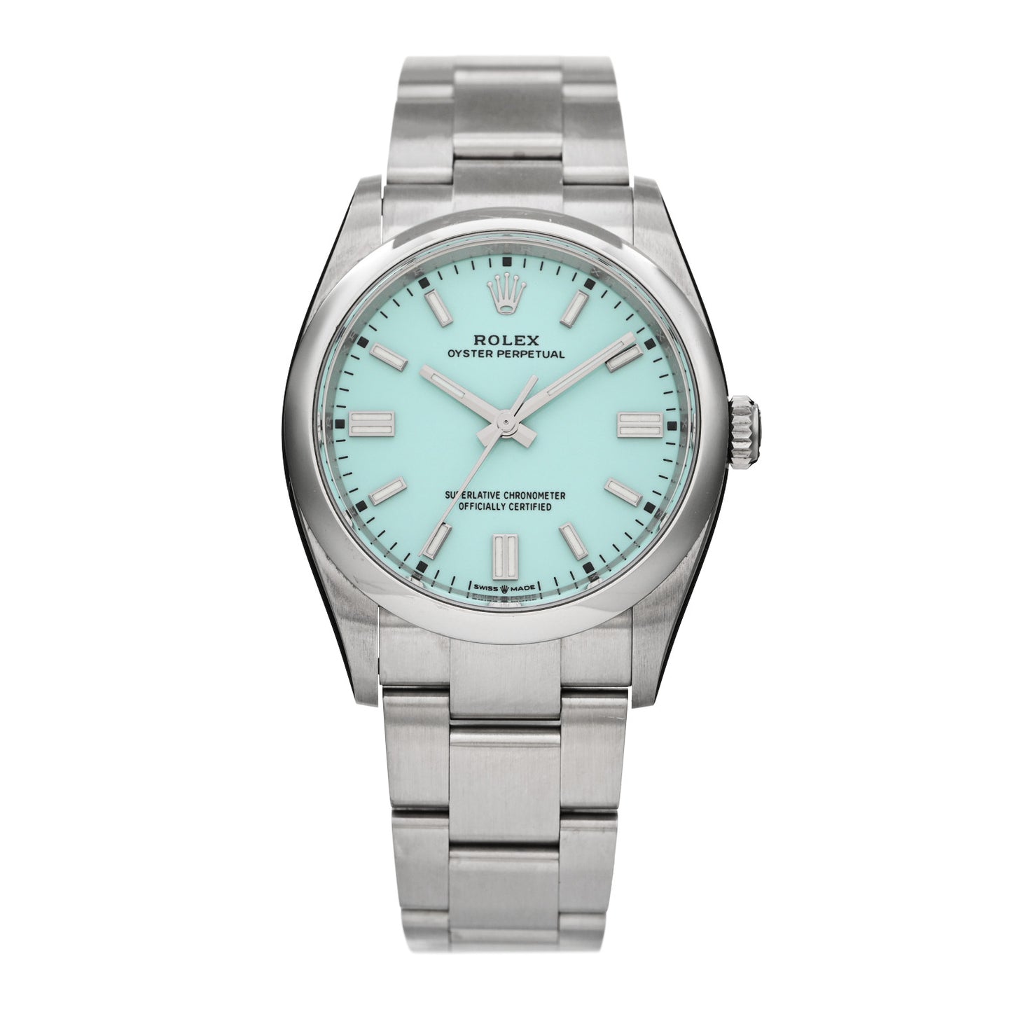 Stainless Steel 36mm Oyster Perpetual Watch Turquoise 126000