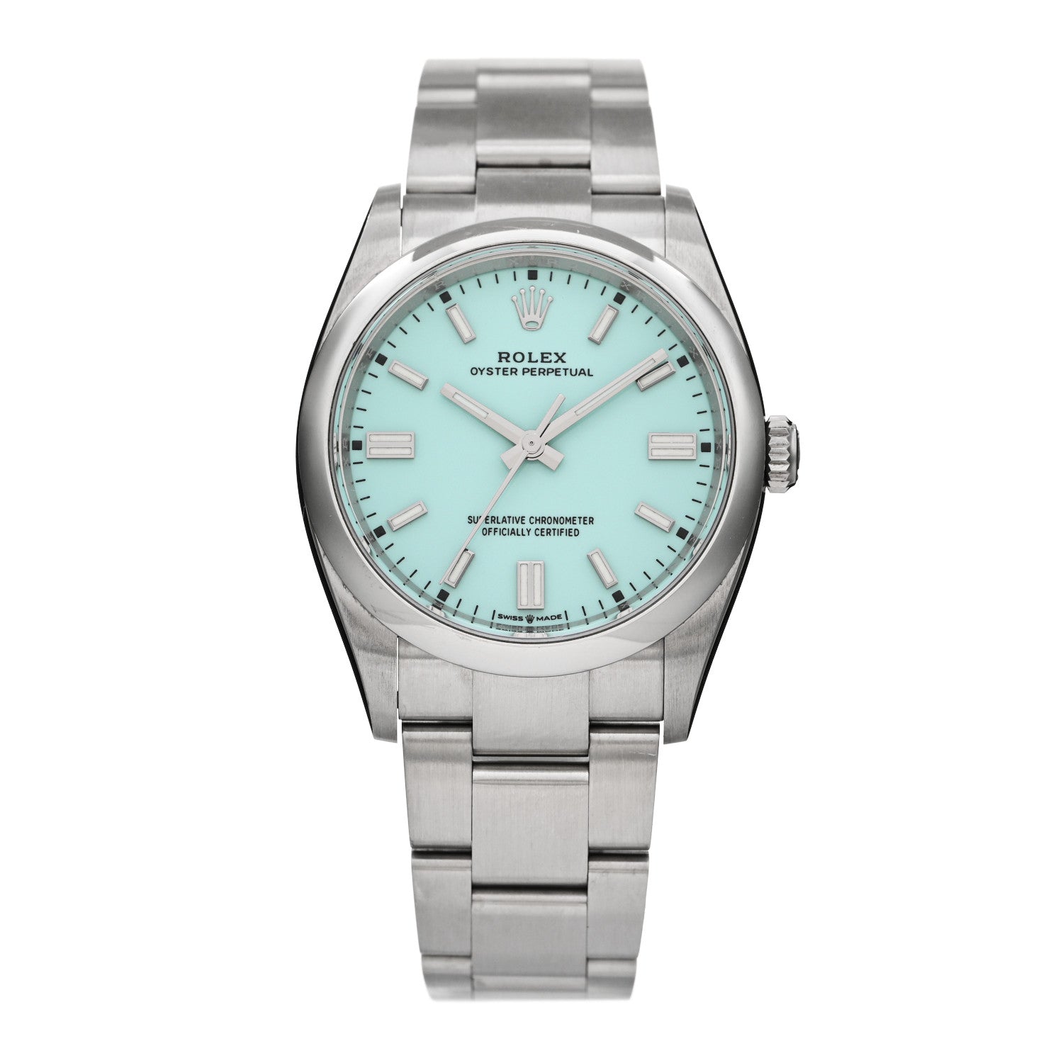 Rolex Stainless Steel 36mm Oyster Perpetual Watch Turquoise 126000 1 of 5