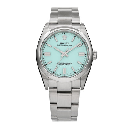 Rolex Stainless Steel 36mm Oyster Perpetual Watch Turquoise 126000 1 of 5