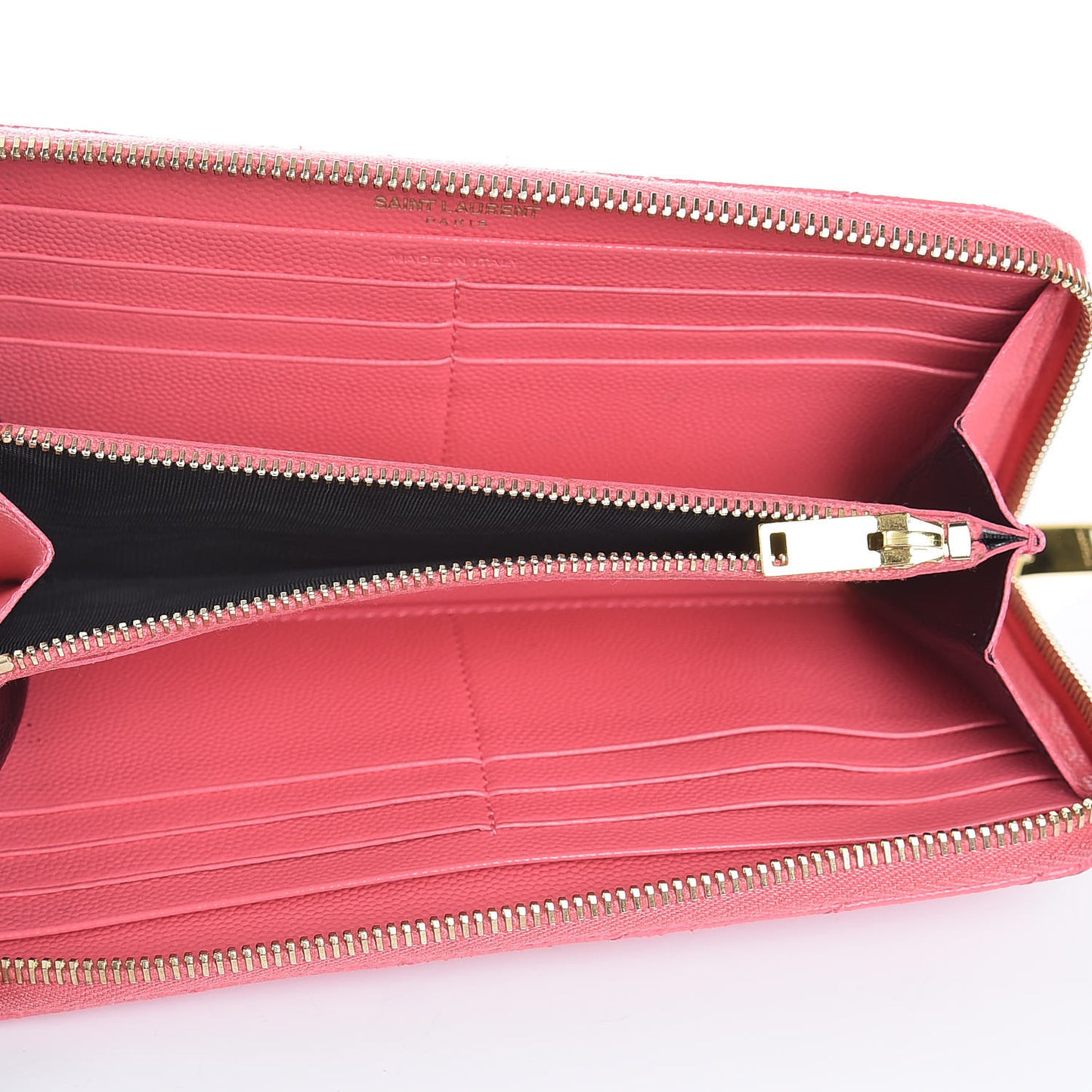 Grain De Poudre Matelasse Chevron Monogram Zip Around Wallet Rose Clair