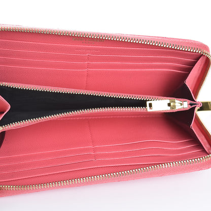Saint Laurent Grain De Poudre Matelasse Chevron Monogram Zip Around Wallet Rose Clair 5 of 6