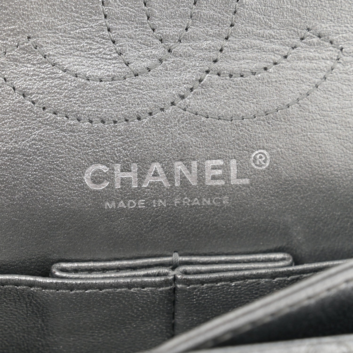 Chanel Metallic Calfskin Quilted Lucky Charms 2.55 Reissue 224 Flap Dark Silver 6 of 11