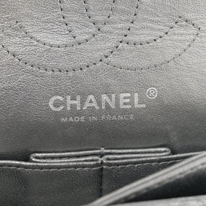 Chanel Metallic Calfskin Quilted Lucky Charms 2.55 Reissue 224 Flap Dark Silver 6 of 11