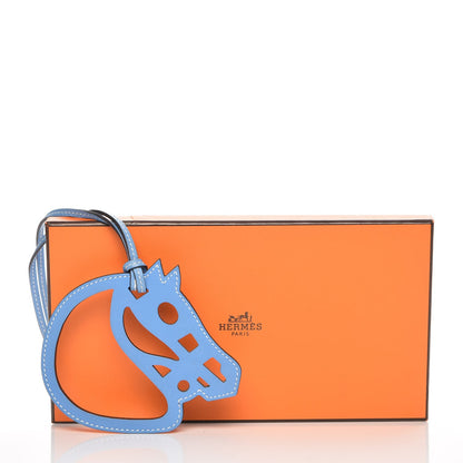 Hermes Swift Paddock Cheval Horse Bag Charm Bleu Paradis 4 of 4