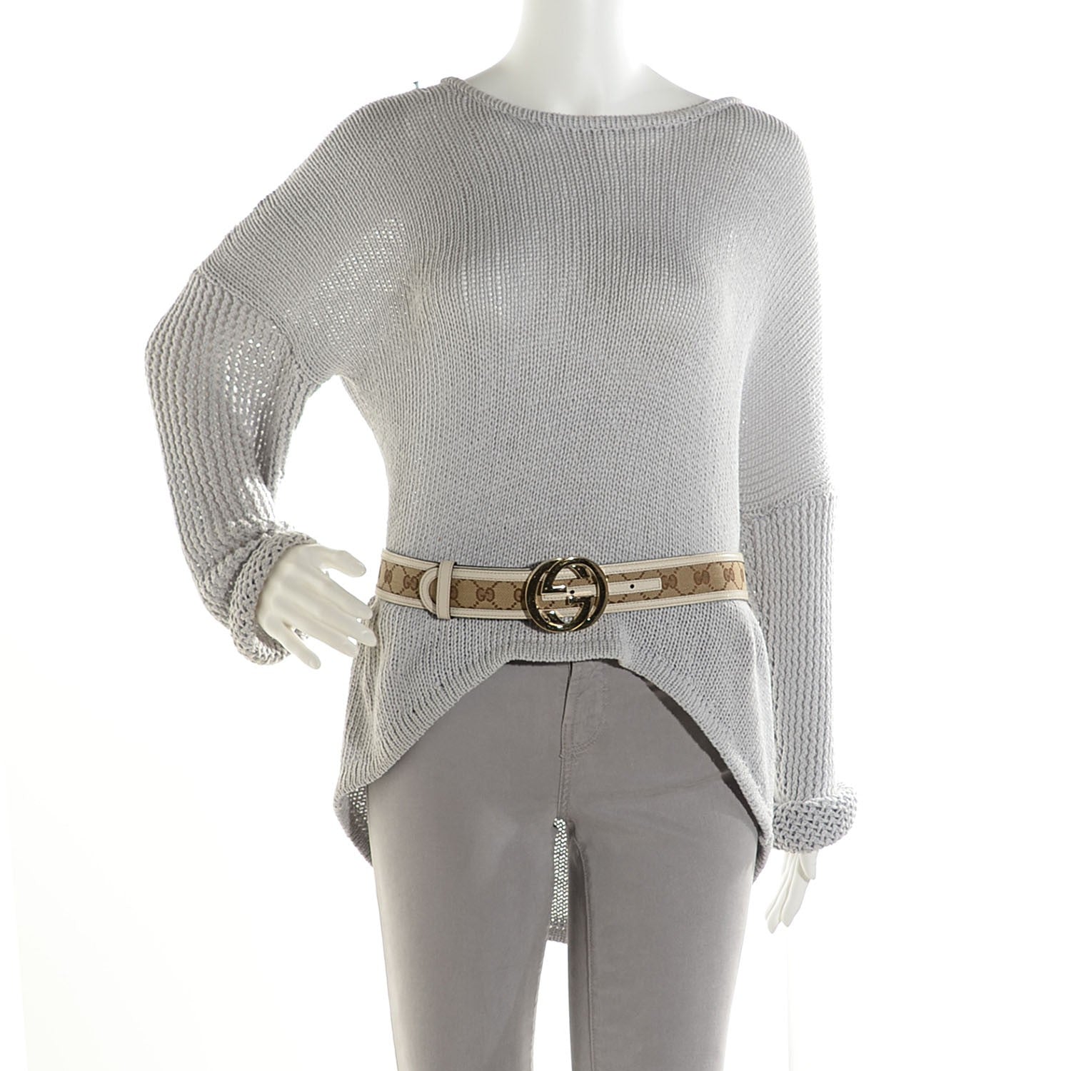 Gucci Monogram Interlocking G Belt 85 34 Off White 2 of 6