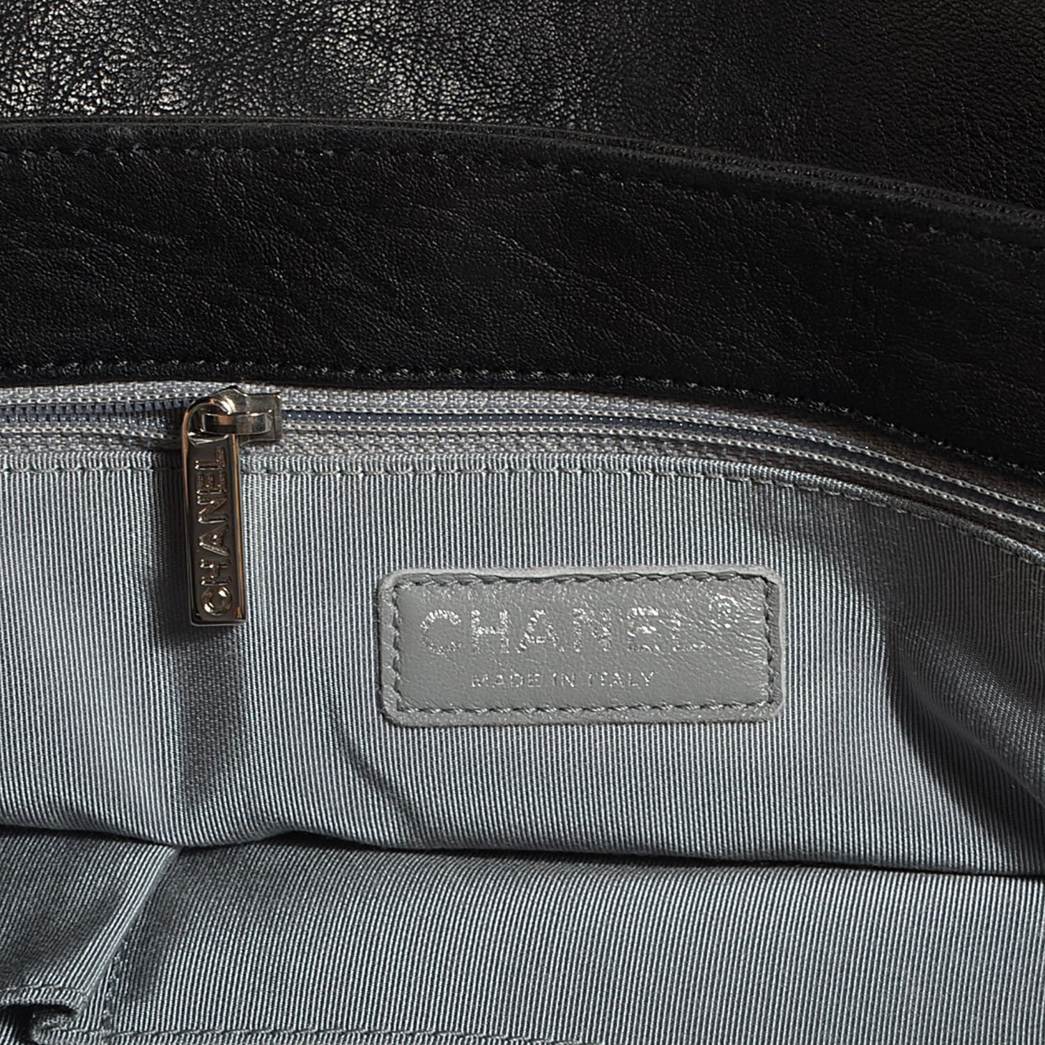 Chanel Crumpled Lambskin Chain Around Maxi Flap Bag Black 6 of 8