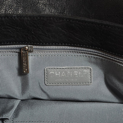 Chanel Crumpled Lambskin Chain Around Maxi Flap Bag Black 6 of 8
