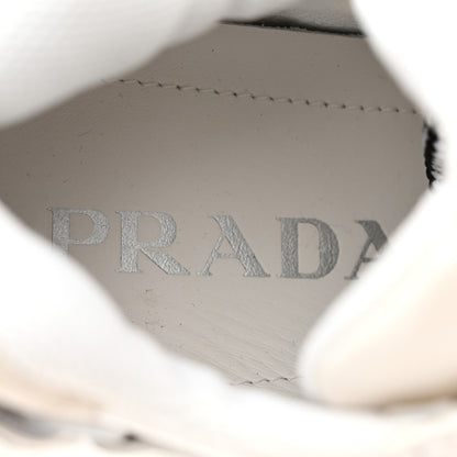 Prada Nylon Nevada Calfskin Mens Pegassus Sneakers 5 White 6 of 9