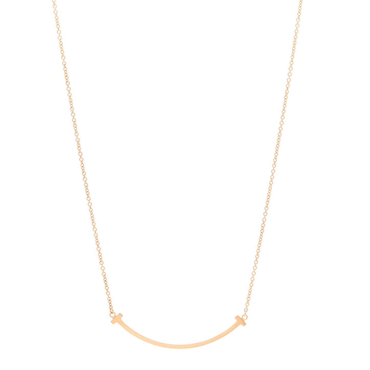 18K Rose Gold Small T Smile Pendant Necklace