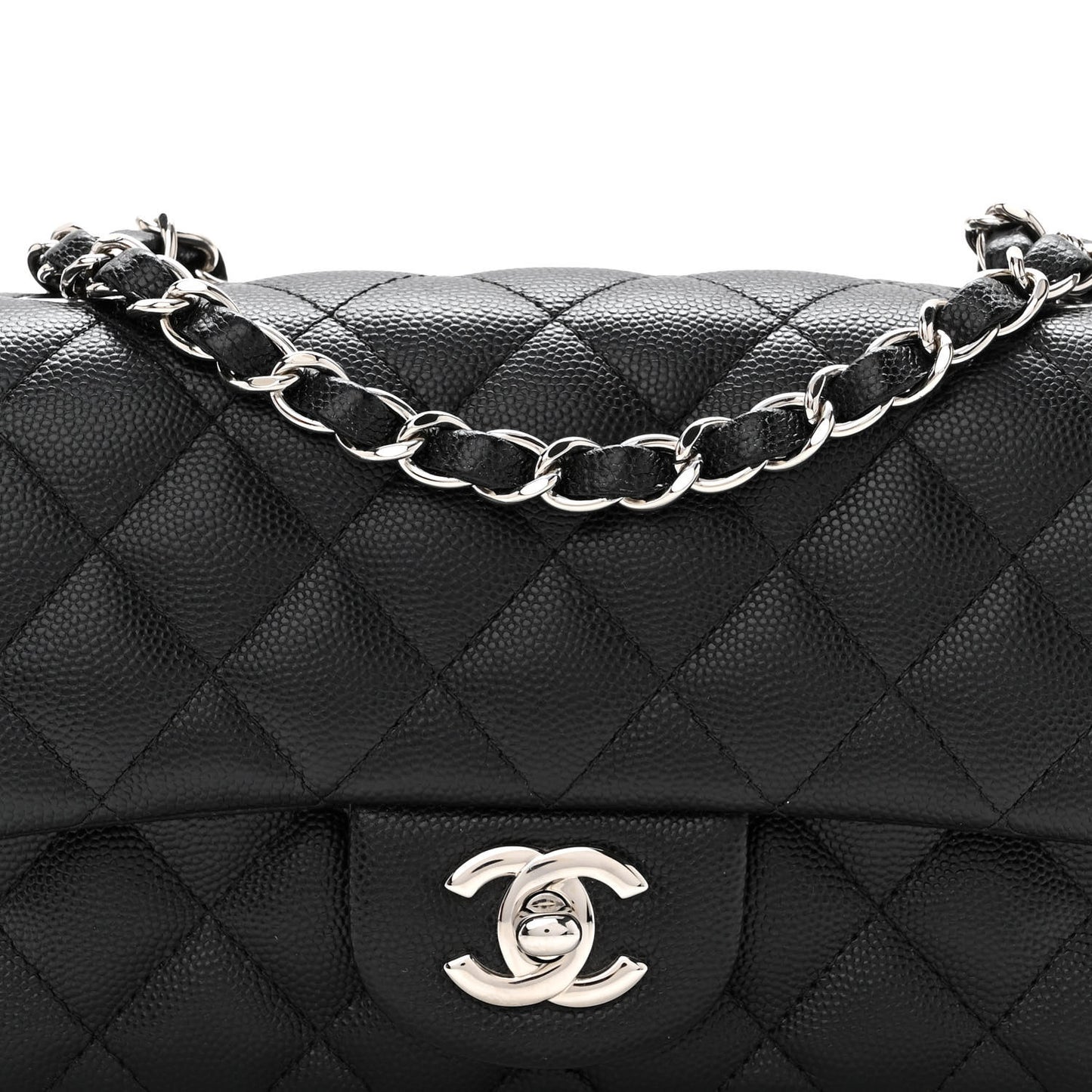 Caviar Quilted Mini Rectangular Flap Black