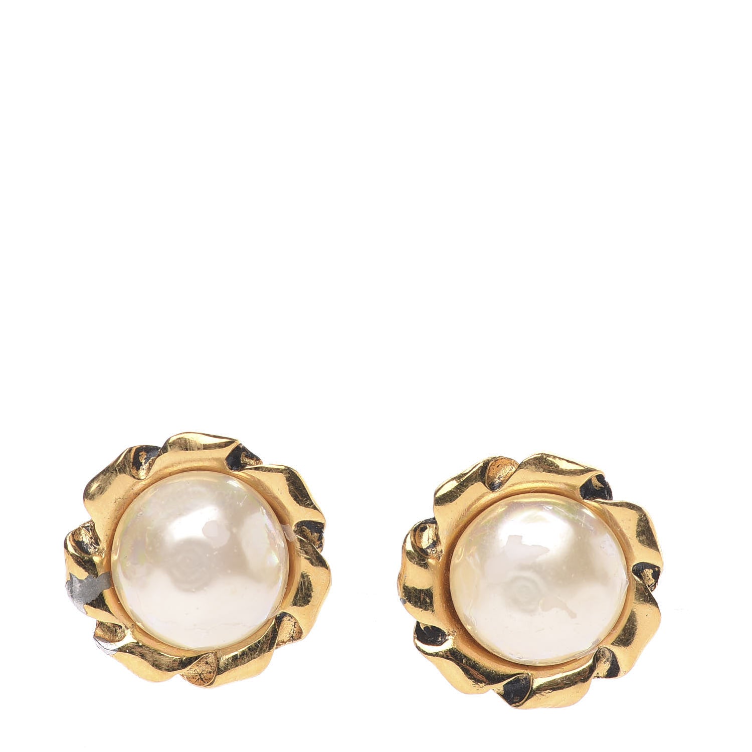 Chanel Pearl Cufflinks Gold 1 of 5