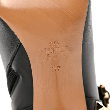 Valentino Garavani Calfskin Rockstud Knee High 100mm Boots 37 Black 6 of 8