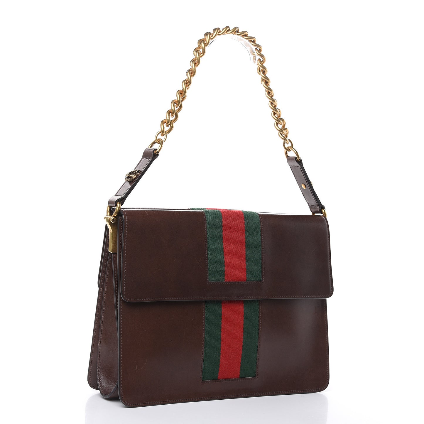 Tuscany Lux Calfskin Web GG Marmont Shoulder Bag Fondent