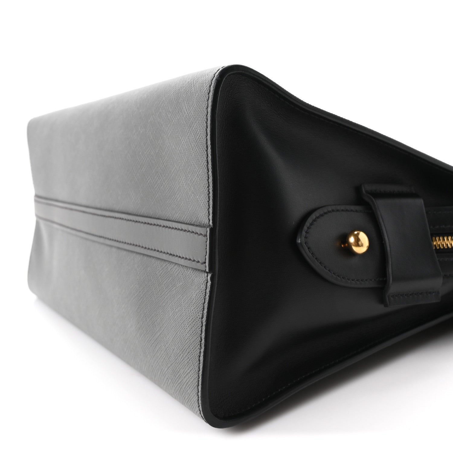 Prada Saffiano City Calfskin Medium Esplanade Tote Mercurio Black 10 of 10
