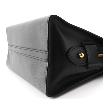 Prada Saffiano City Calfskin Medium Esplanade Tote Mercurio Black 10 of 10