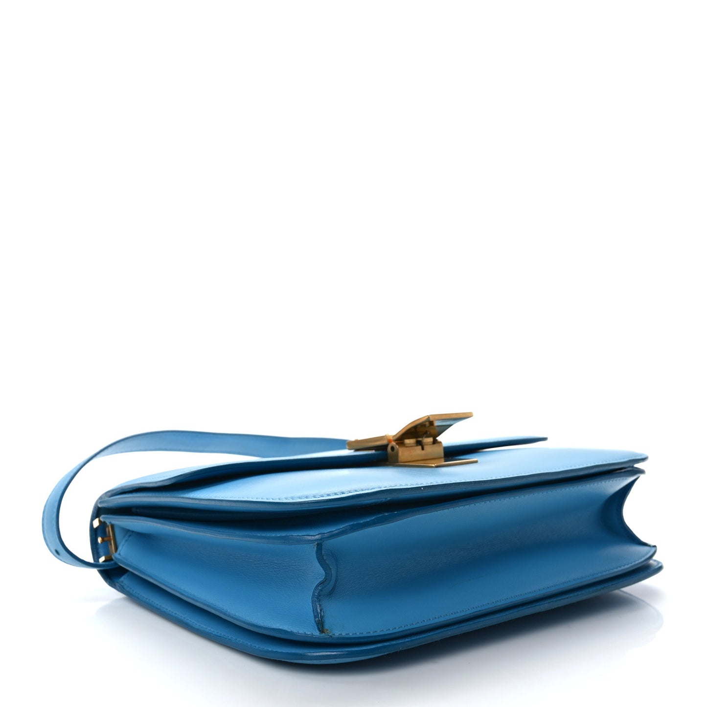 Box Calfskin Medium Classic Box Flap Bag Blue