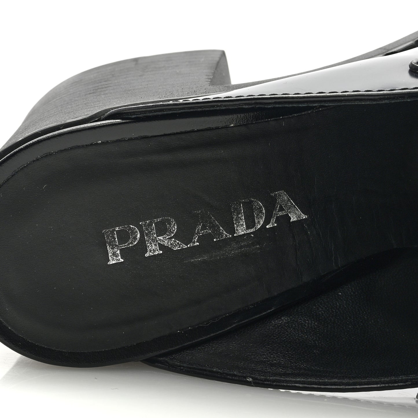 Spazzolato Metal Triangle Logo Platform Loafer Mules 40.5 Black