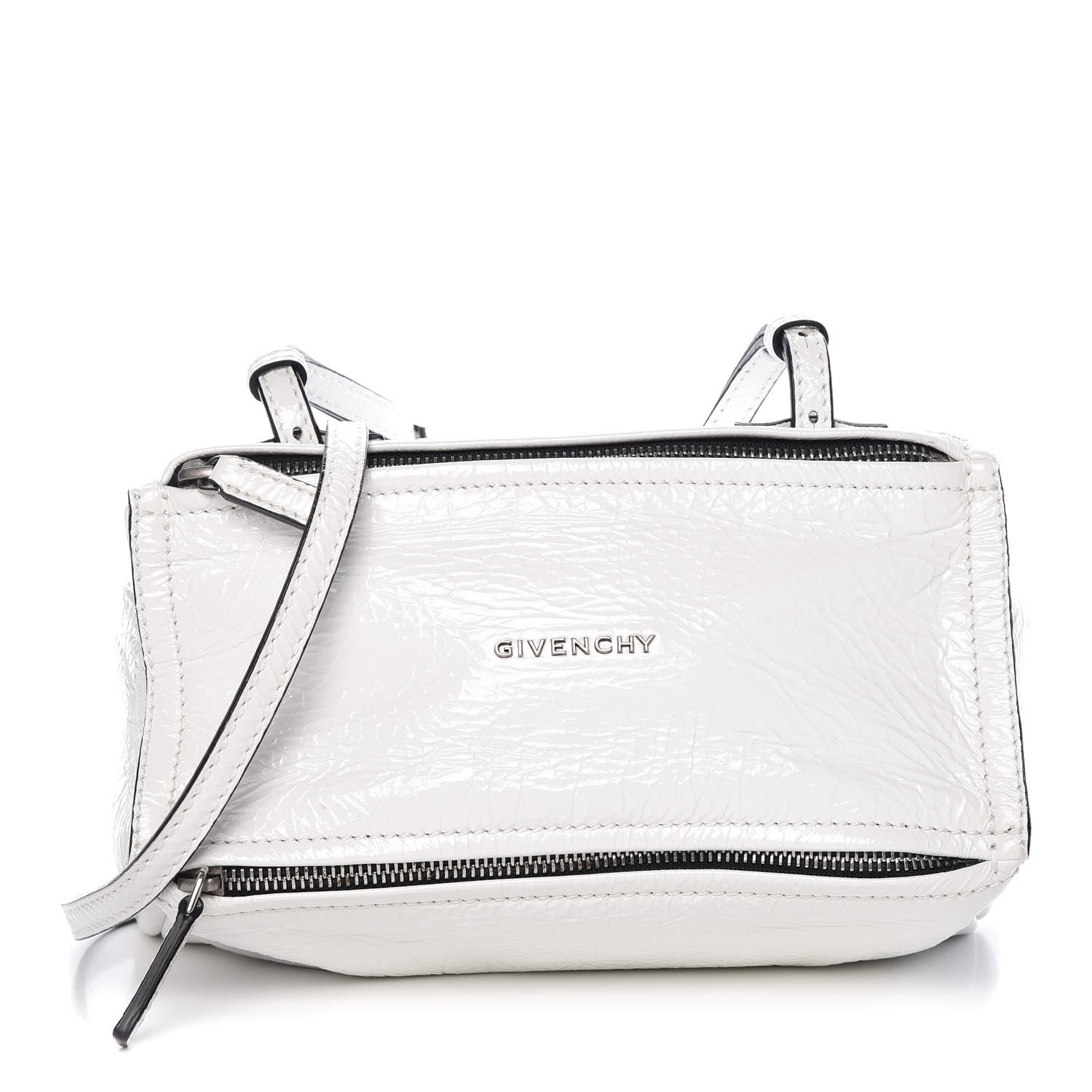 Givenchy Crinkled Patent Deerskin Mini Pandora White 1 of 13