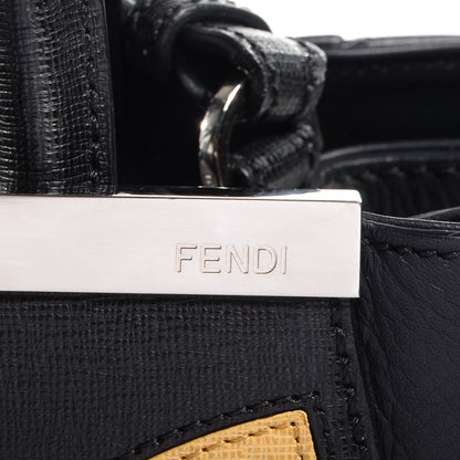 Fendi Saffiano Monster Colorblock Petite 2Jours Tote Black 5 of 10