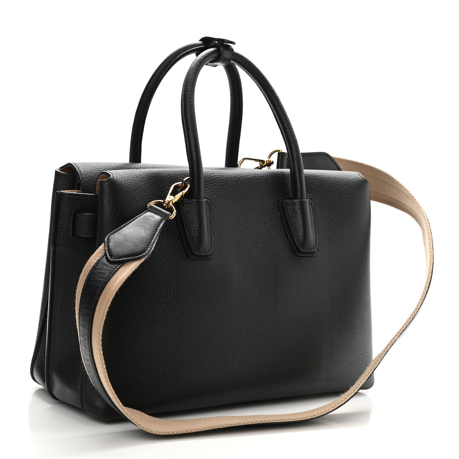 MCM Grained Calfskin Medium Milla Tote Black 3 of 7