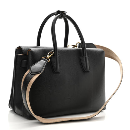 MCM Grained Calfskin Medium Milla Tote Black 3 of 7