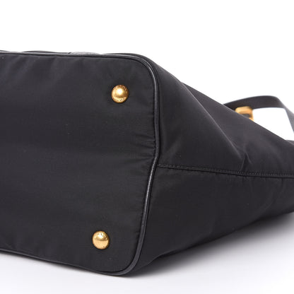 Prada Tessuto Nylon Vitello Daino Tote Black 9 of 9