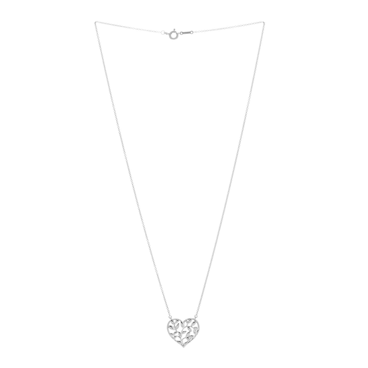 Sterling Silver Paloma Picasso Olive Leaf Heart Pendant Necklace