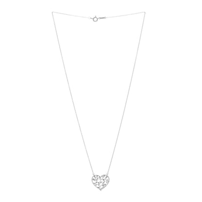 Tiffany Sterling Silver Paloma Picasso Olive Leaf Heart Pendant Necklace 2 of 4