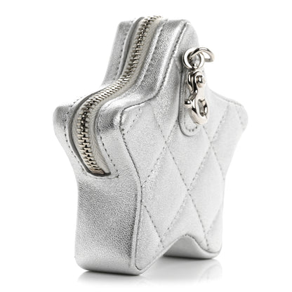 Chanel Metallic Lambskin Walk Of Fame Star Clip On Coin Purse Silver 3 of 7