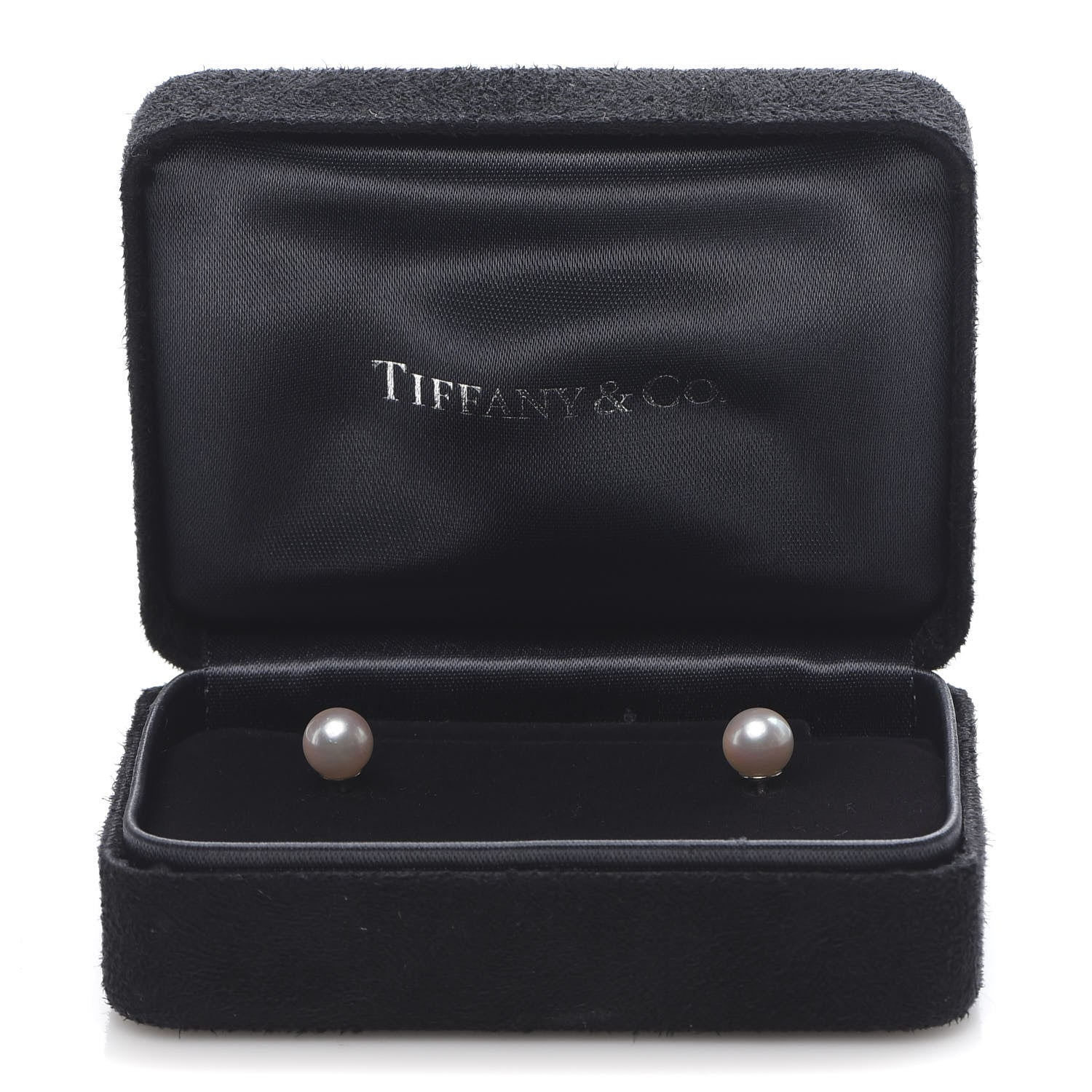 Tiffany 18k White Gold Akoya Pearl 7-7.5mm Signature Earrings 5 of 5