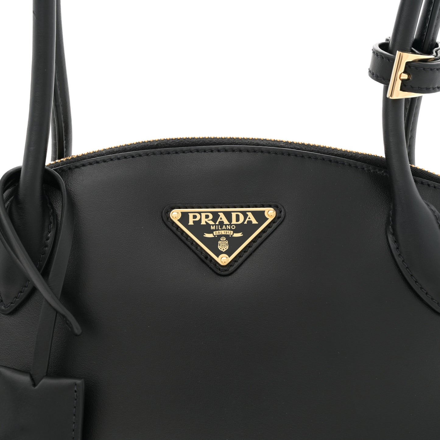 City Calf Small Triangle Shoulder Bag Black