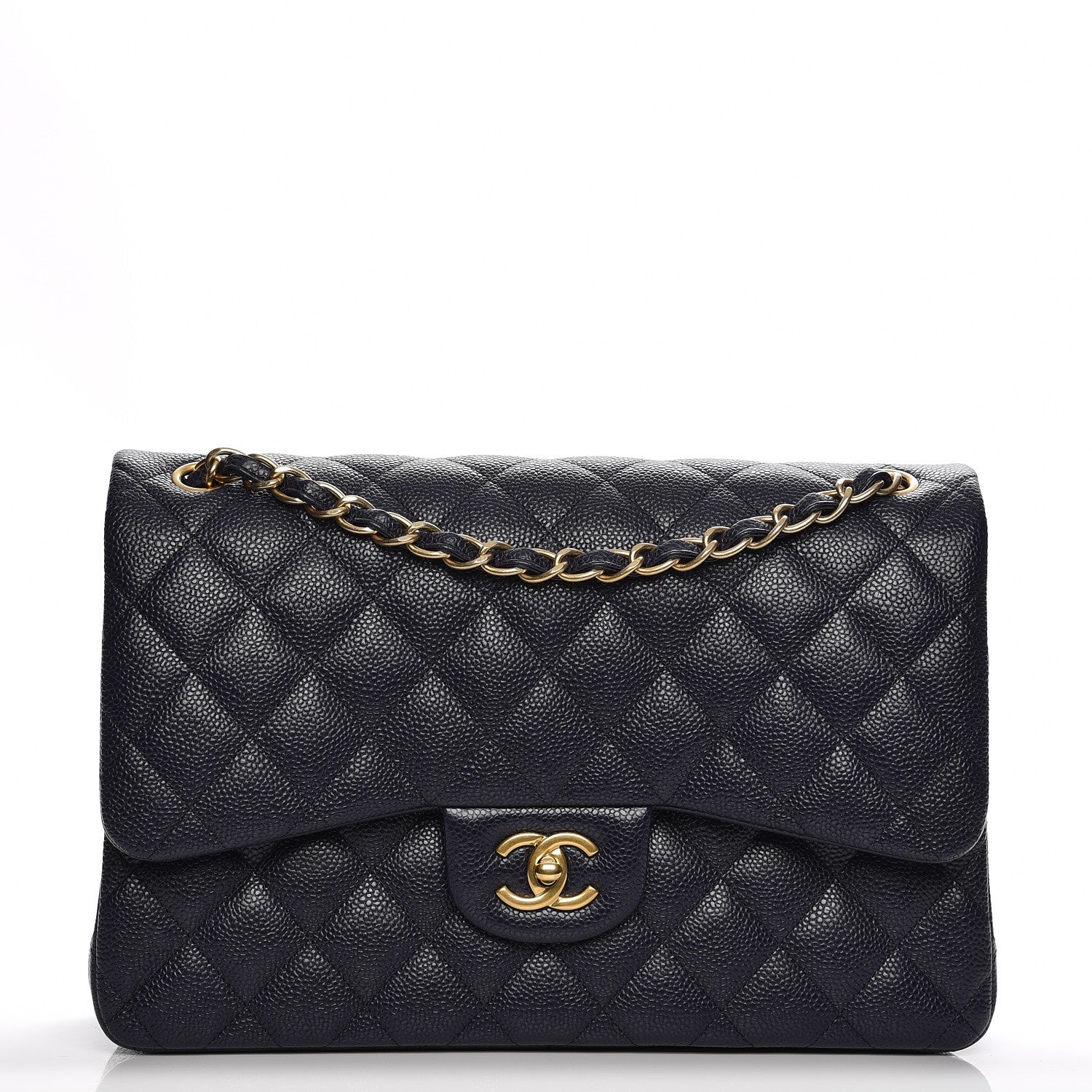 Chanel Caviar Quilted Jumbo Double Flap Navy 1 of 7