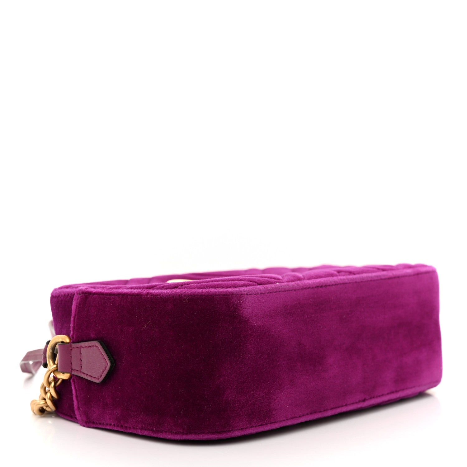 Gucci Velvet Matelasse Small GG Marmont Chain Shoulder Bag Fuchsia Violet Cyclamen 4 of 11