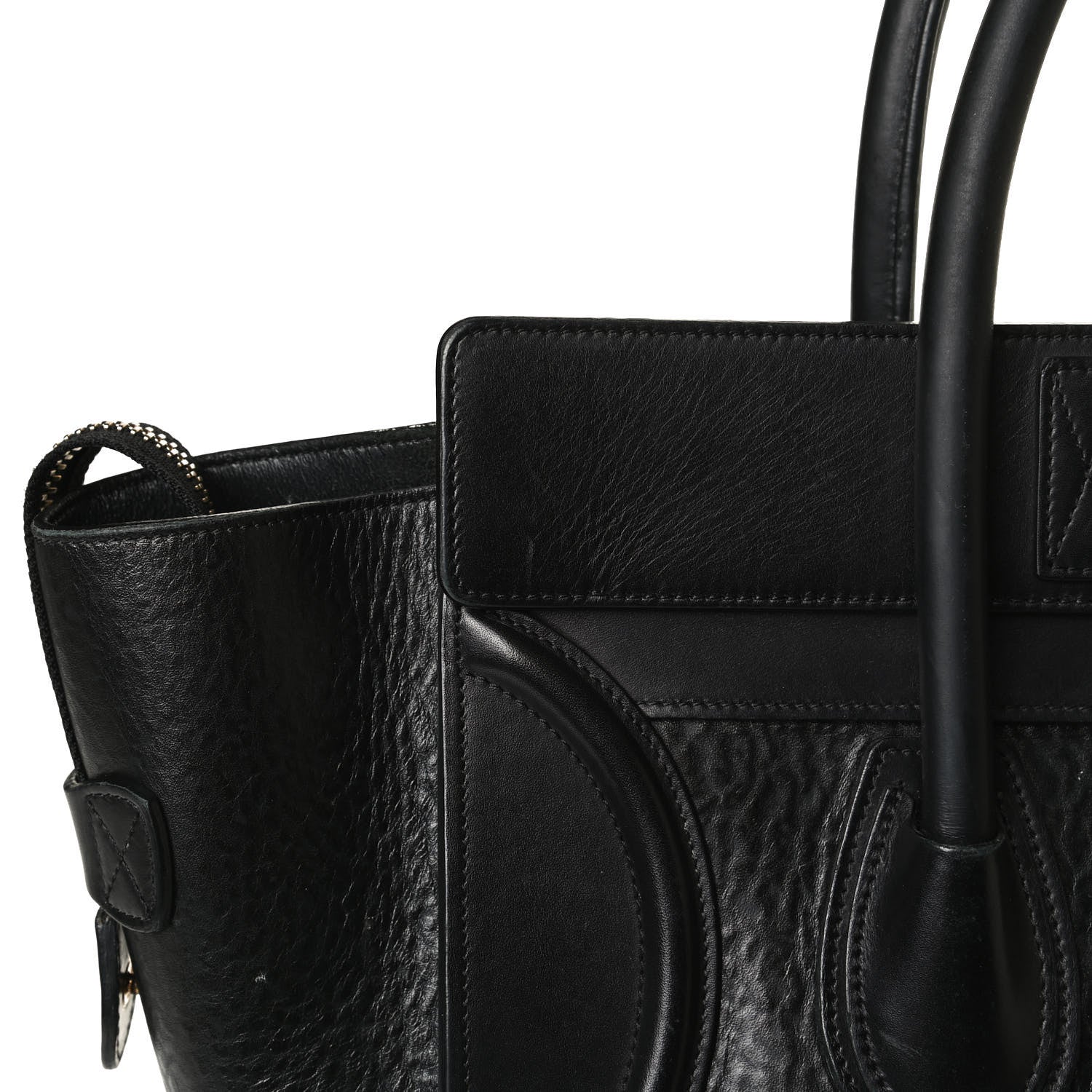 Celine Calfskin Astrakhan Embossed Mini Luggage Black 14 of 22