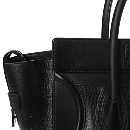 Celine Calfskin Astrakhan Embossed Mini Luggage Black 14 of 22