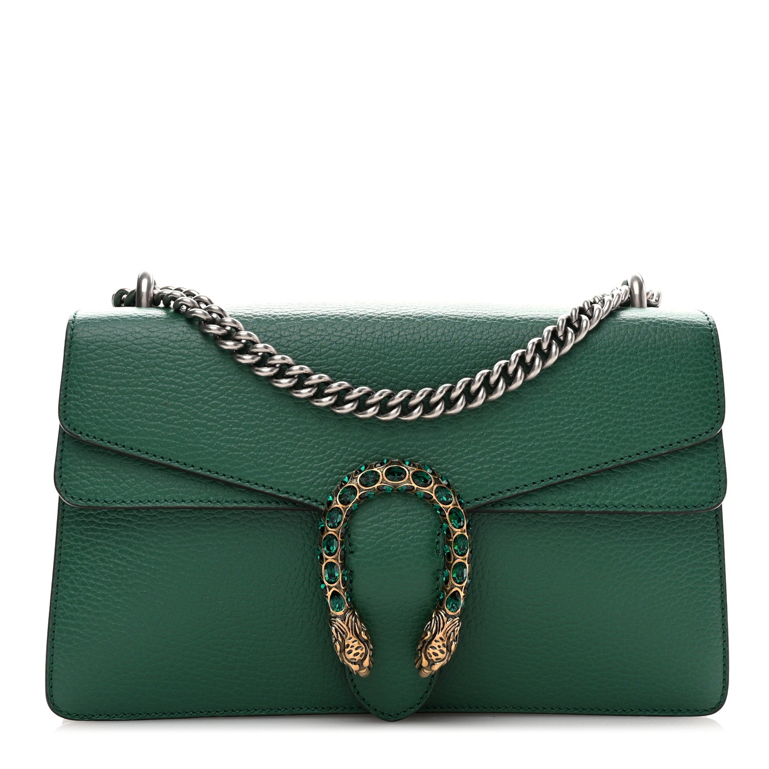 Gucci Pebbled Calfskin Small Dionysus Shoulder Bag Emerald 1 of 12