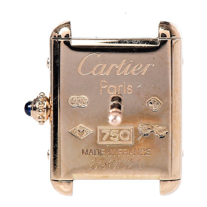Cartier 18K Yellow Gold Tank Clock Lapel Pin Brooch 5 of 5