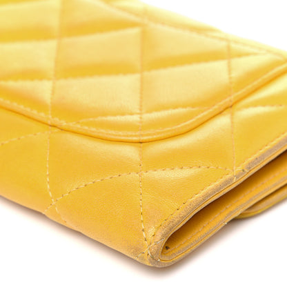 Chanel Lambskin Quilted Large Flap Wallet Yellow 15 of 23
