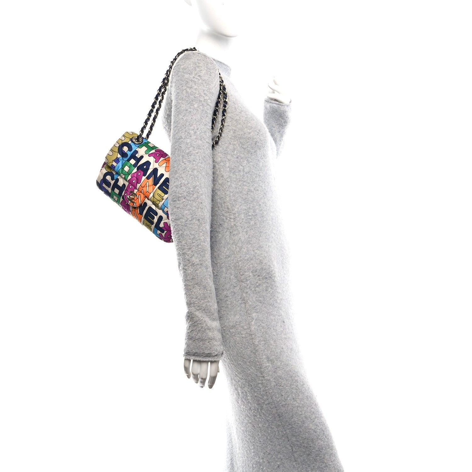 Chanel Printed Fabric Quilted Logo Single Flap Bag Multicolor 2 of 11