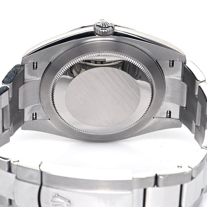 Rolex Stainless Steel 18K White Gold 41mm Oyster Perpetual Datejust Watch Azzurro Blue Roman 126334 4 of 4