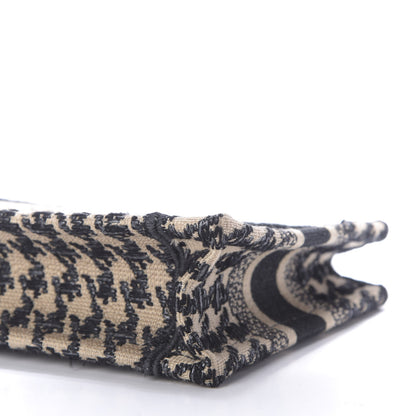Christian Dior Canvas Houndstooth Embroidered Mini Book Tote Black 7 of 7